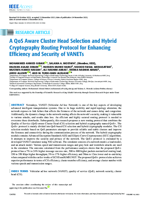(PDF) A QoS Aware Cluster Head Selection and Hybrid Cryptography ...