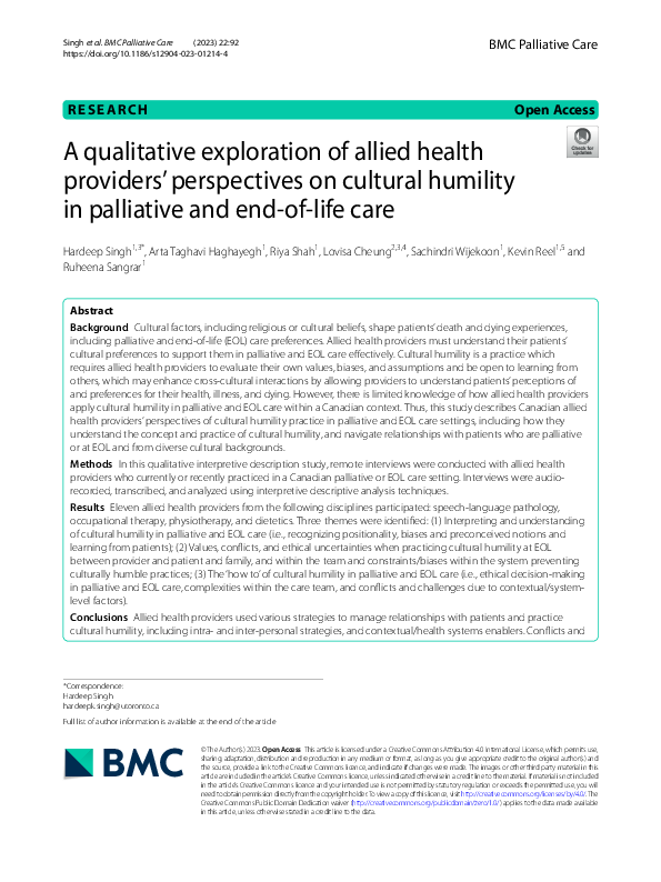 (PDF) A qualitative exploration of allied health providers ...