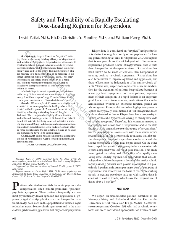 (PDF) Safety and Tolerability of a Rapidly Escalating Dose-Loading ...