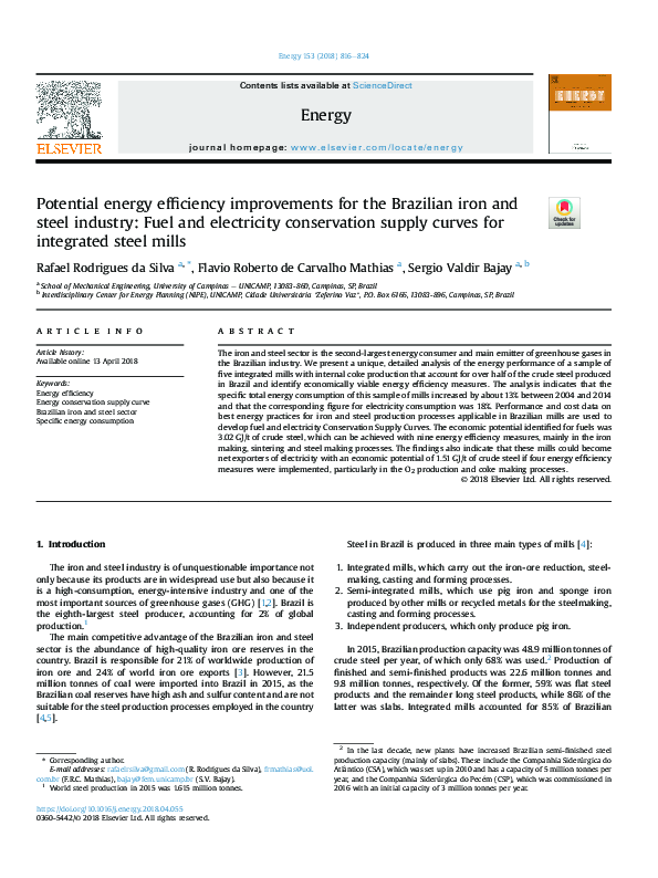 (PDF) Potential energy efficiency improvements for the Brazilian iron ...