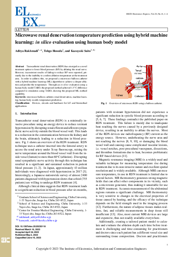 (PDF) Microwave renal denervation temperature prediction using hybrid ...