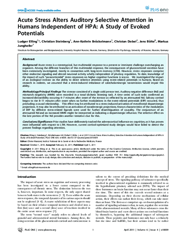 (PDF) Acute Stress Alters Auditory Selective Attention in Humans ...