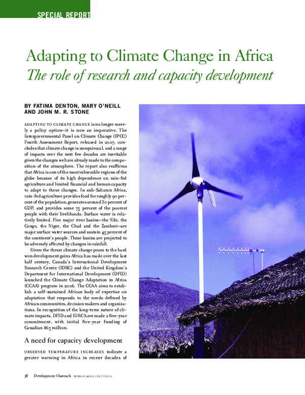 (PDF) ﻿Adapting To Climate Change In Africa
