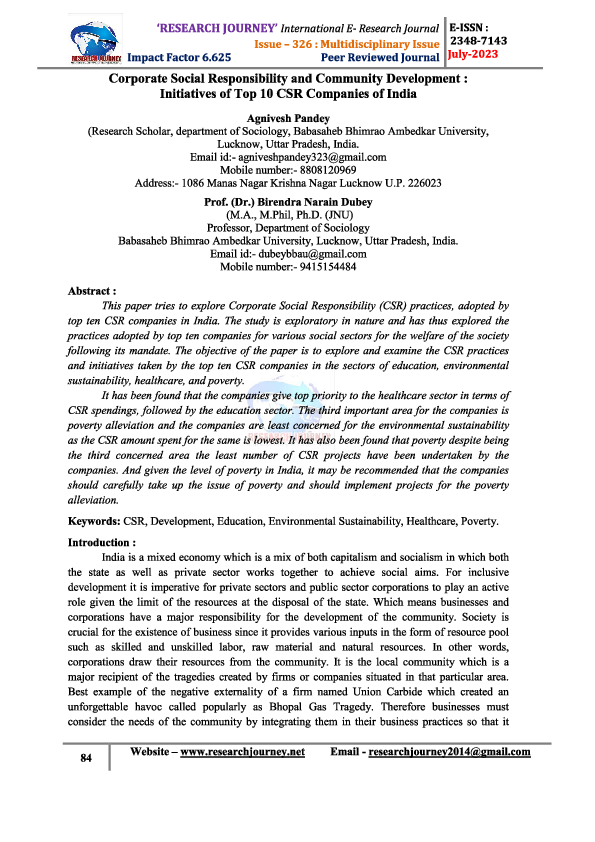 (PDF) Corporate Social Responsibility and Community Development ...