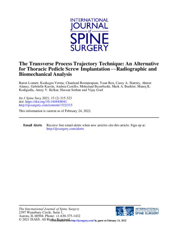 (PDF) The Transverse Process Trajectory Technique: An Alternative for ...