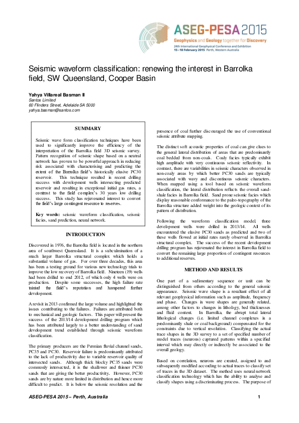 (PDF) Seismic waveform classification: renewing the interest in ...