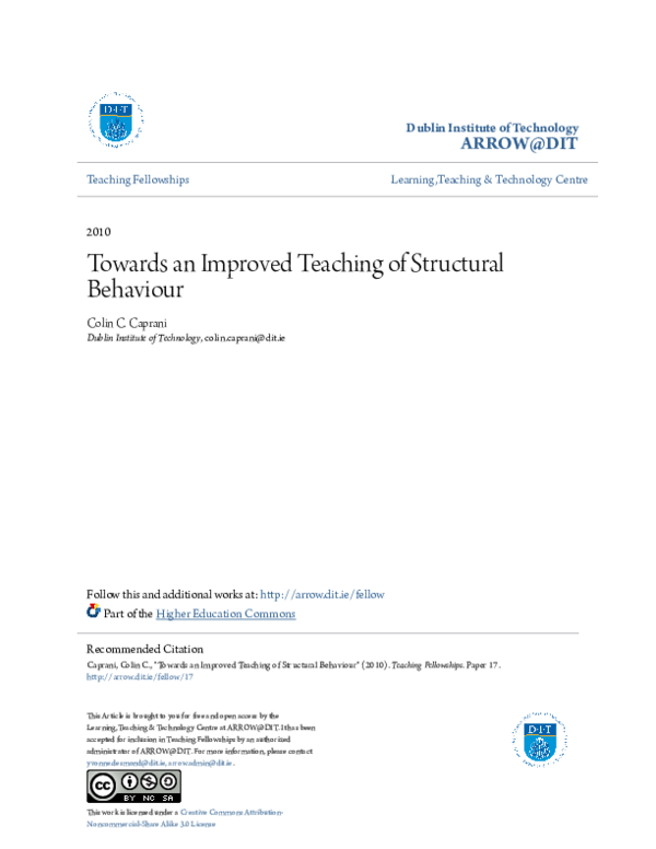 (PDF) Towards an Improved Teaching of Structural Behaviour