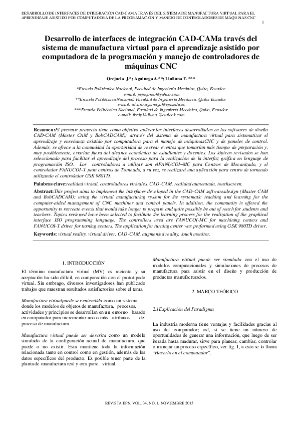 (PDF) Desarrollo de las Interfaces de Integración CAD CAM a través del ...