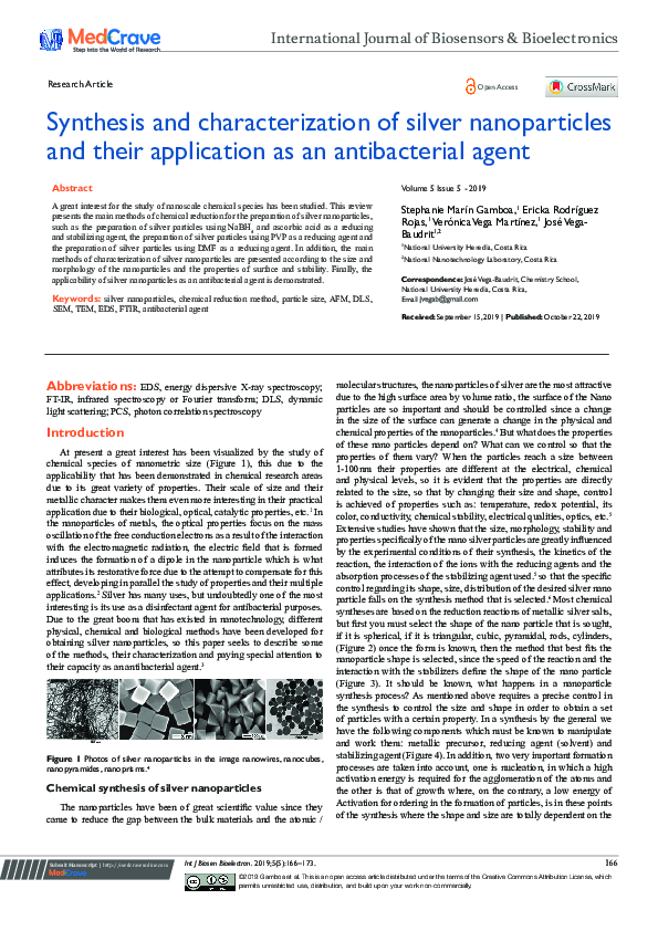 (PDF) Synthesis and characterization of silver nanoparticles and their ...