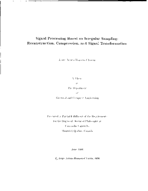 (PDF) Signal processing based on irregular sampling : reconstruction ...