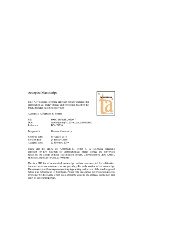 (PDF) A systematic screening approach for new materials for ...