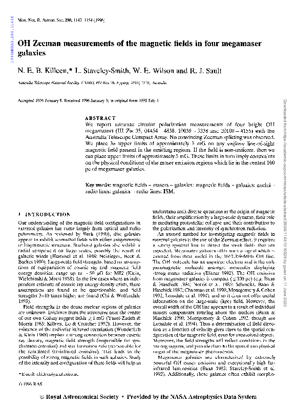 (PDF) OH Zeeman measurements of the magnetic fields in four megamaser ...