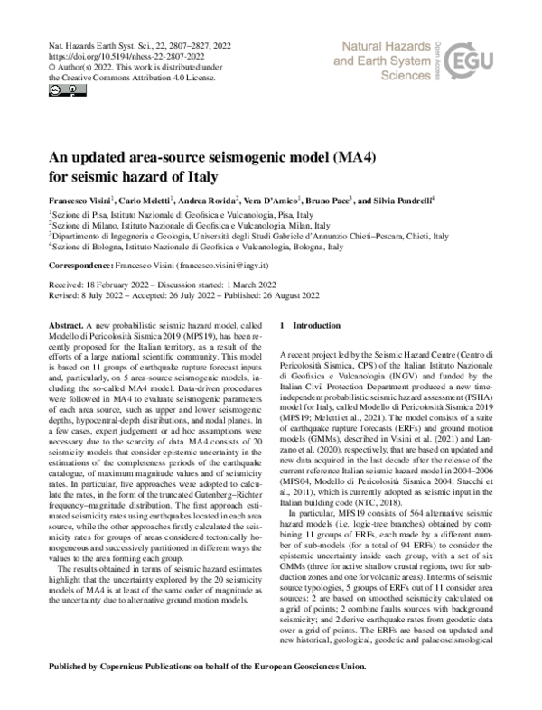 (PDF) An updated area-source seismogenic model (MA4) for seismic hazard ...