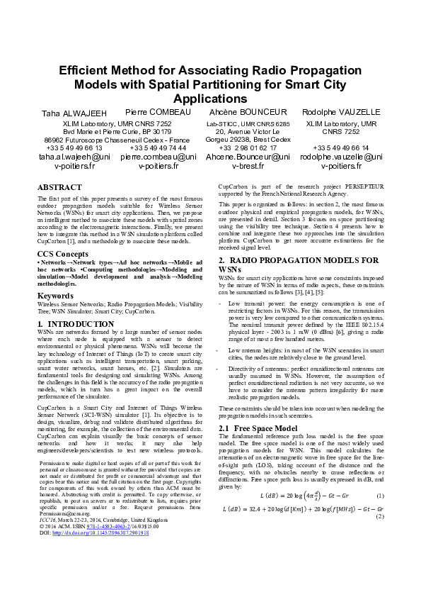 (PDF) Efficient Method for Associating Radio Propagation Models with ...