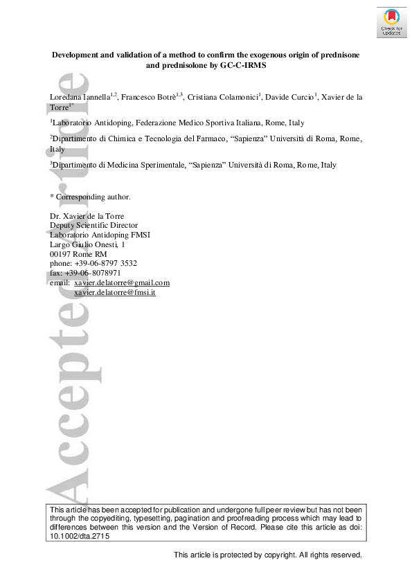 (PDF) Development and validation of a method to confirm the exogenous ...