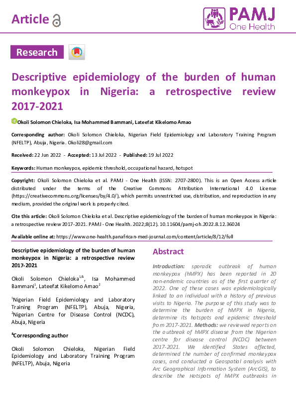 (PDF) Descriptive epidemiology of the burden of human monkeypox in ...