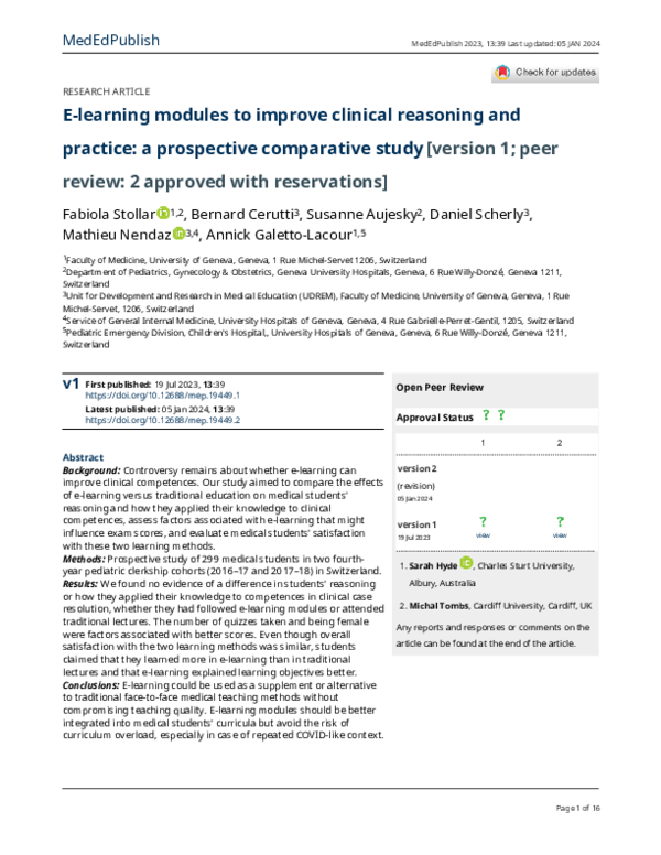 (PDF) E-learning modules to improve clinical reasoning and practice: a ...