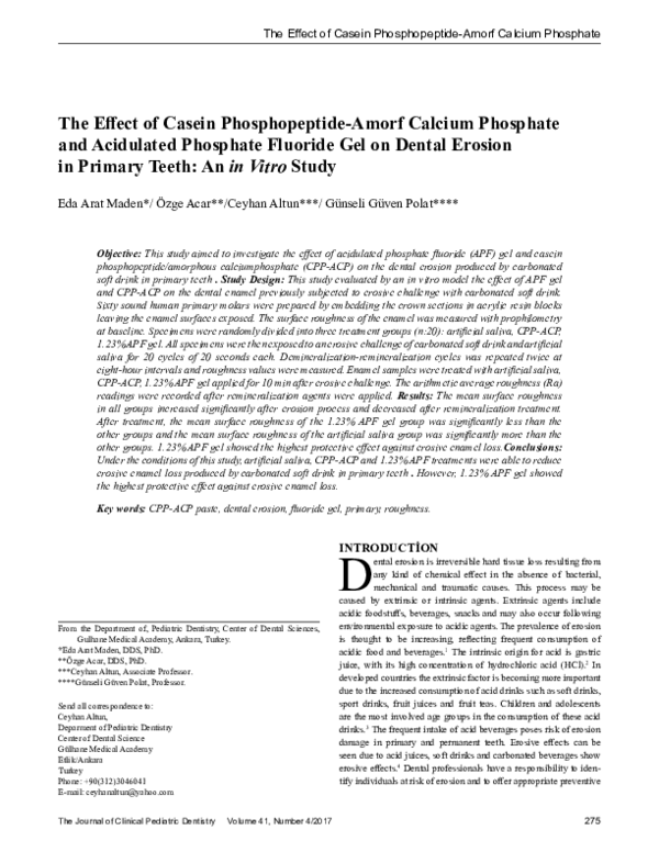 (PDF) The Effect of Casein Phosphopeptide-Amorf Calcium Phosphate and ...