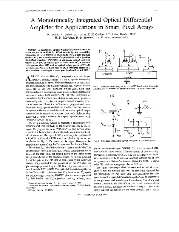 (PDF) Monolithically integrated optical differential amplifiers for ...