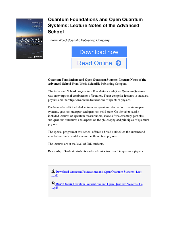 (PDF) Quantum Foundations and Open Quantum Systems