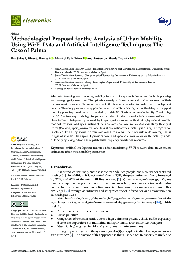 (PDF) Methodological Proposal for the Analysis of Urban Mobility Using ...