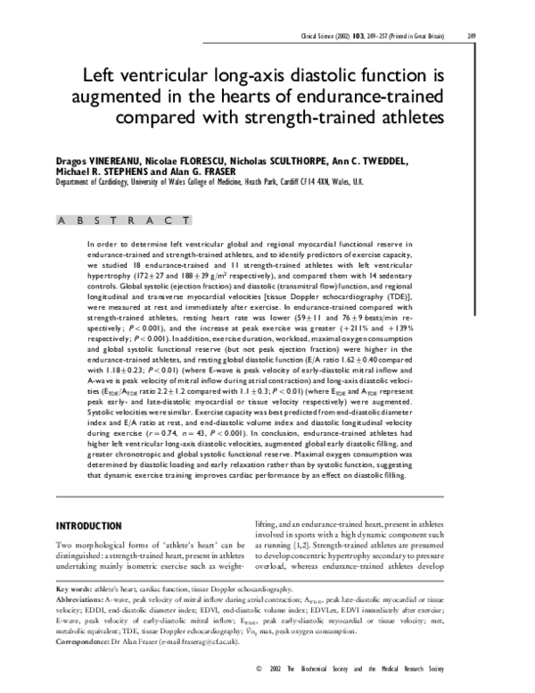 (PDF) Left ventricular long-axis diastolic function is augmented in the ...