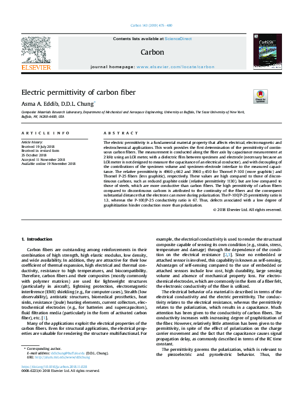 (PDF) Electric permittivity of carbon fiber