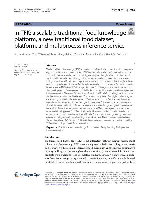 (PDF) In-TFK: a scalable traditional food knowledge platform, a new ...