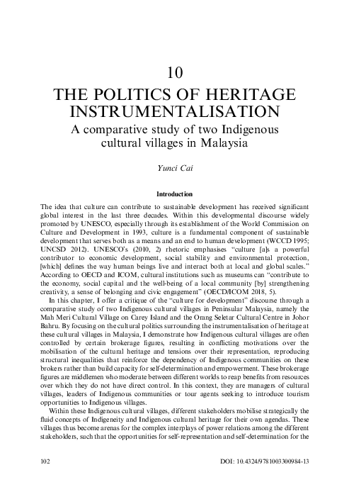 (PDF) The Politics of Heritage Instrumentalisation: A Comparative Study ...