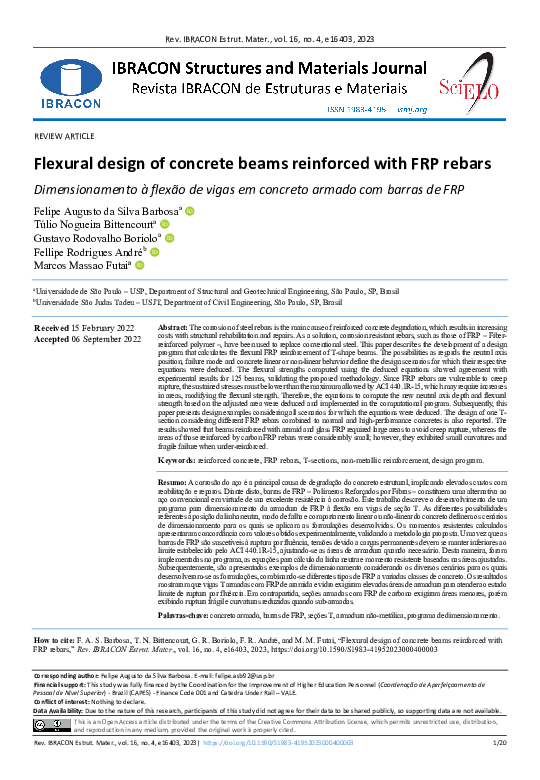 (PDF) Flexural design of concrete beams reinforced with FRP rebars