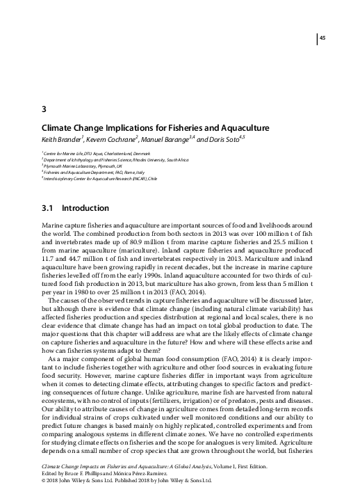 (PDF) Climate Change Impacts on Fisheries and Aquaculture: Potential ...