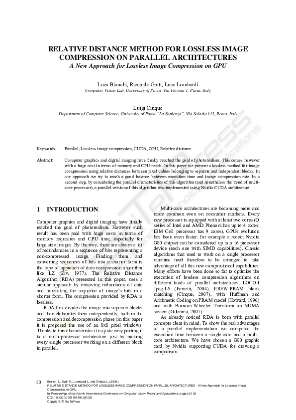 (PDF) RELATIVE DISTANCE METHOD FOR LOSSLESS IMAGE COMPRESSION ON ...