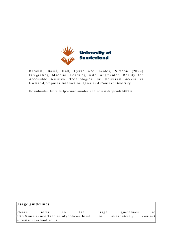 (PDF) Integrating Machine Learning with Augmented Reality for ...