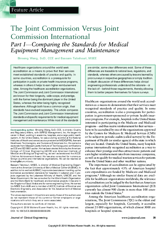 (PDF) The Joint Commission Versus Joint Commission International