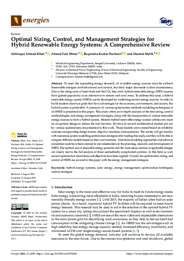 (PDF) Optimal Sizing, Control, and Management Strategies for Hybrid ...