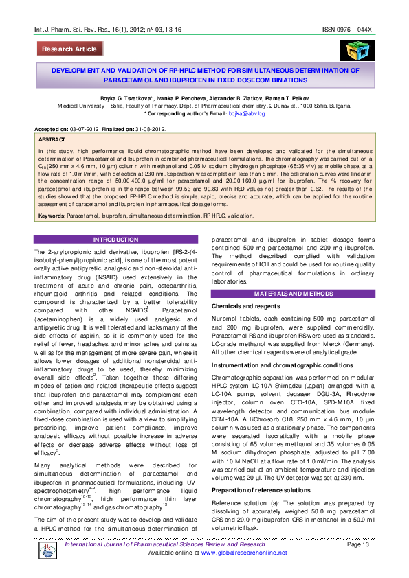 (PDF) Development and Validation of RP-HPLC Method for Simultaneous ...