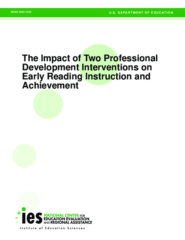 (PDF) The Impact of Two Professional Development Interventions on Early ...