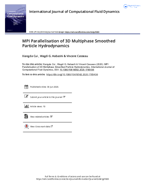(PDF) MPI Parallelisation of 3D Multiphase Smoothed Particle Hydrodynamics
