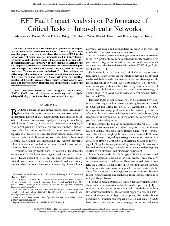 (PDF) EFT Fault Impact Analysis on Performance of Critical Tasks in ...