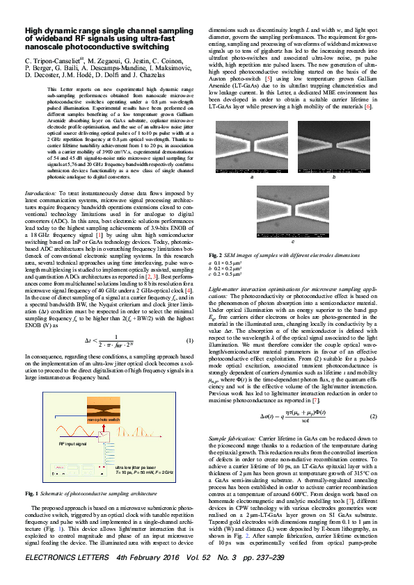 (PDF) High dynamic range single channel sampling of wideband RF signals ...