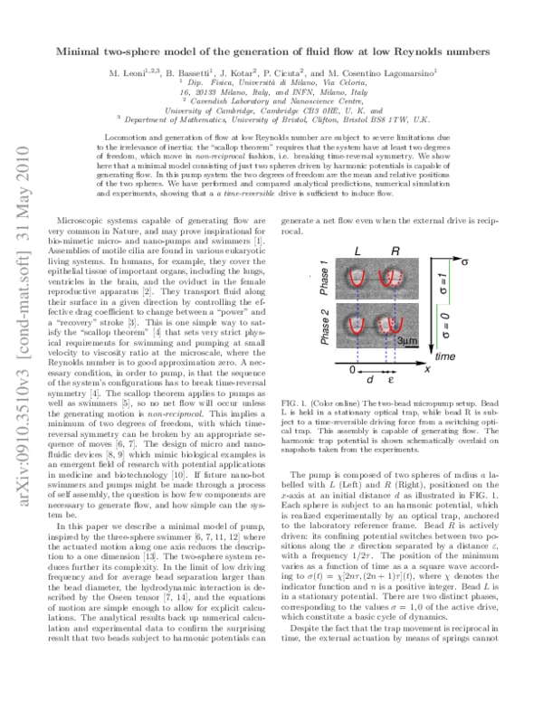 (PDF) Minimal two-sphere model of the generation of fluid flow at low ...