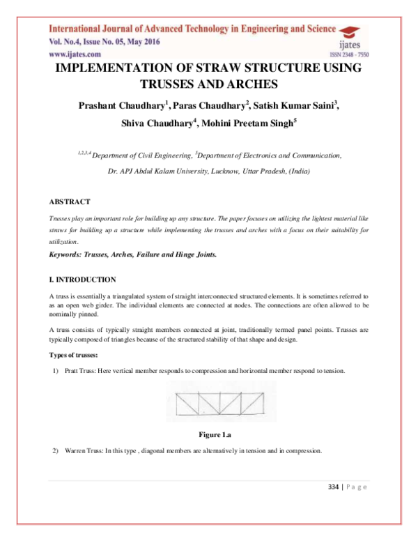 (PDF) Implementation of Straw Structure Using Trusses and Arches