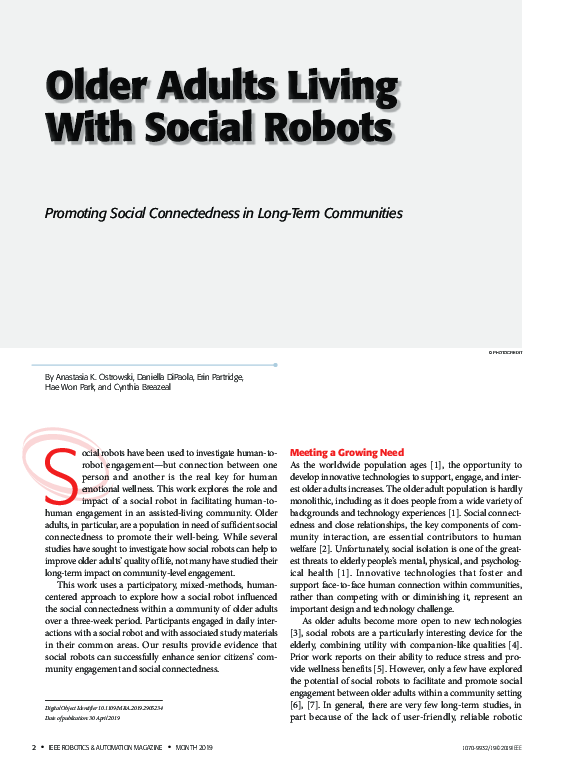 (PDF) Older Adults Living With Social Robots: Promoting Social ...