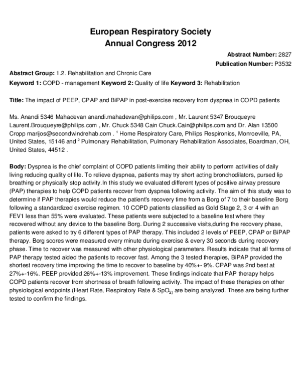 (PDF) The impact of PEEP, CPAP and BiPAP in post-exercise recovery from ...