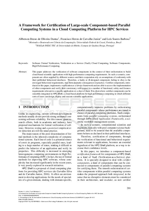 (PDF) A Framework for Certification of Large-scale Component-based ...