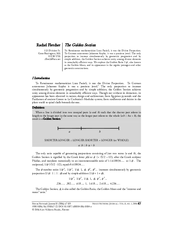 (PDF) The Golden Section