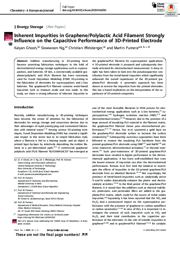 (PDF) Inherent Impurities in Graphene/Polylactic Acid Filament Strongly ...