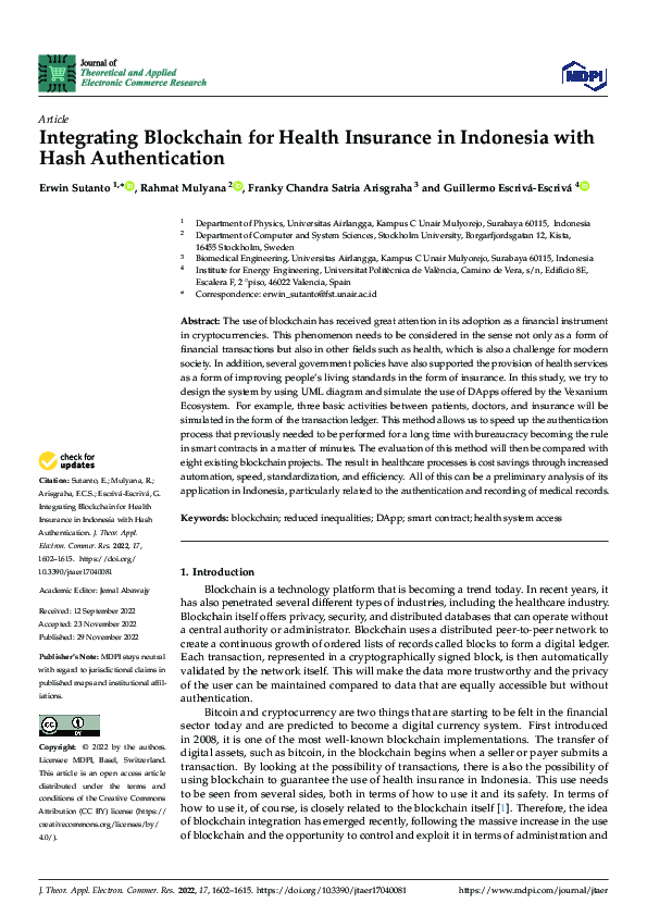 (PDF) Integrating Blockchain for Health Insurance in Indonesia with ...
