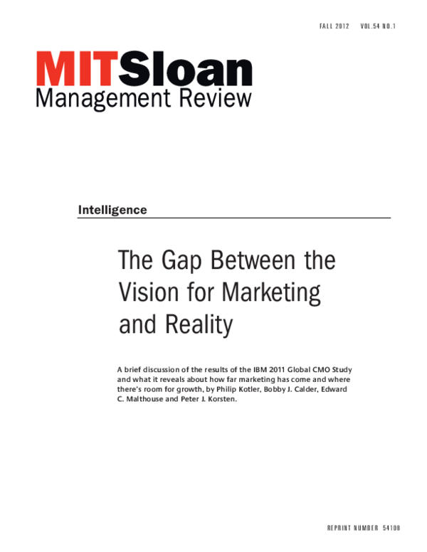 (PDF) The Gap Between the Vision for Marketing and Reality