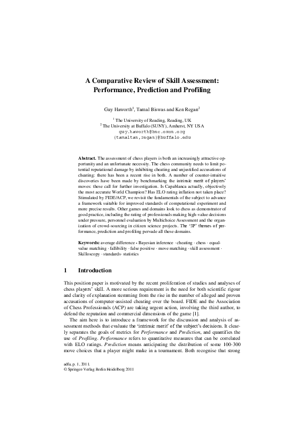 (PDF) A Comparative Review of Skill Assessment: Performance, Prediction ...